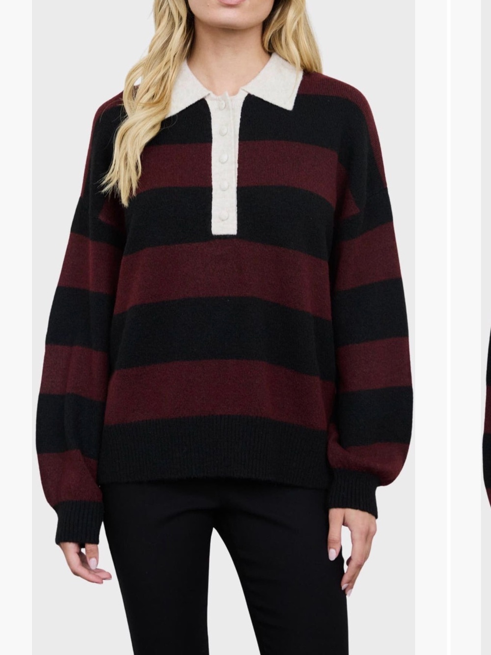 Blu Pepper Stripe Polo Sweater